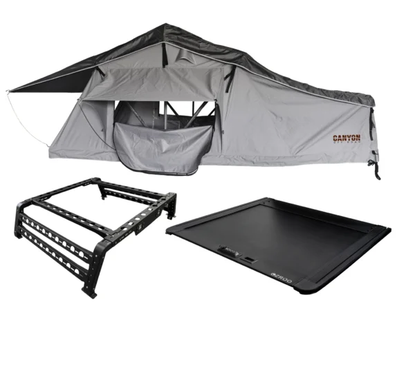 Rooftop Tent/ Tub Rack/ Rollercover Package - 2 Person Soft Shell Tent (LONG STYLE)