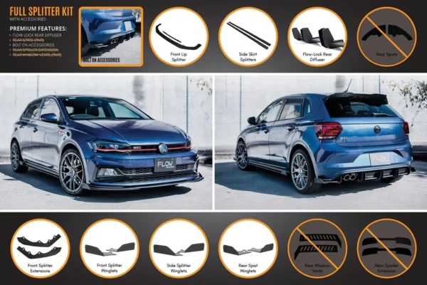 Volkswagen Polo (2017-2026) GTI Full Splitter Set - Image 9