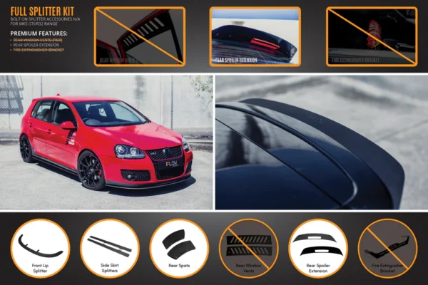 Volkswagen Golf (2003-2008) GTI Full Lip Splitter Set - Image 4