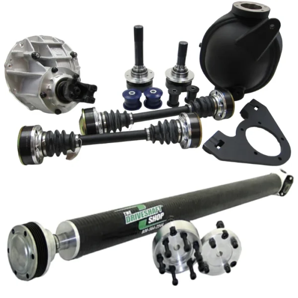 DSS 2015+ Dodge Charger Hellcat/392 SRT Automatic 9” IRS Direct Bolt-In Rear Conversion Kit – Includes Housing/Axles/Driveshaft